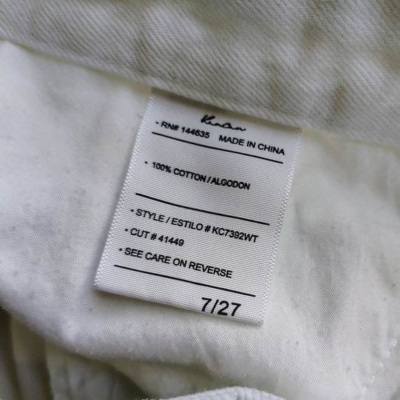 KanCan women's Straight Leg jeans Crop frayed Hem button fly, white, 7/27. - Picture 14 of 16